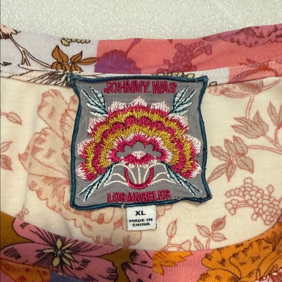Johnny Was Multicolor Floral Patchwork Tee - Picture 4 of 5
